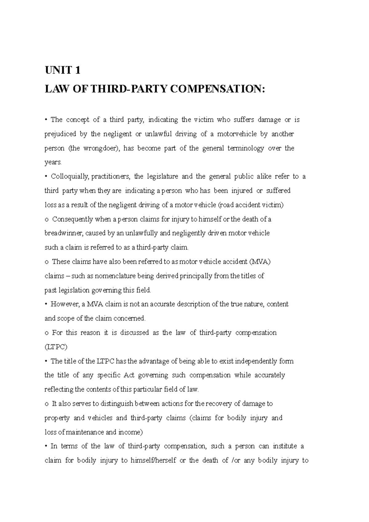 full-notes-from-textbook-unit-1-law-of-third-party-compensation-the