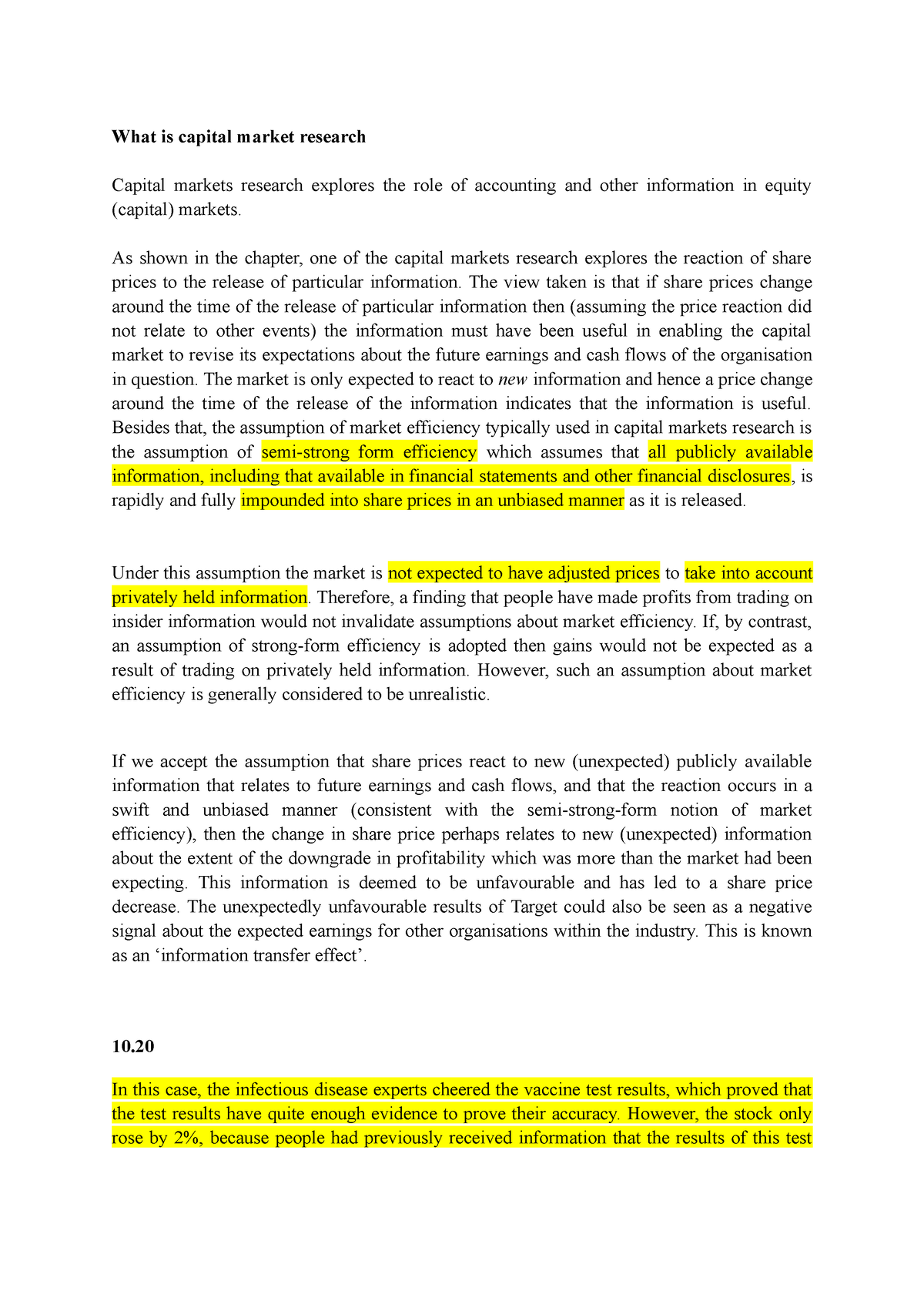 case study of capital market