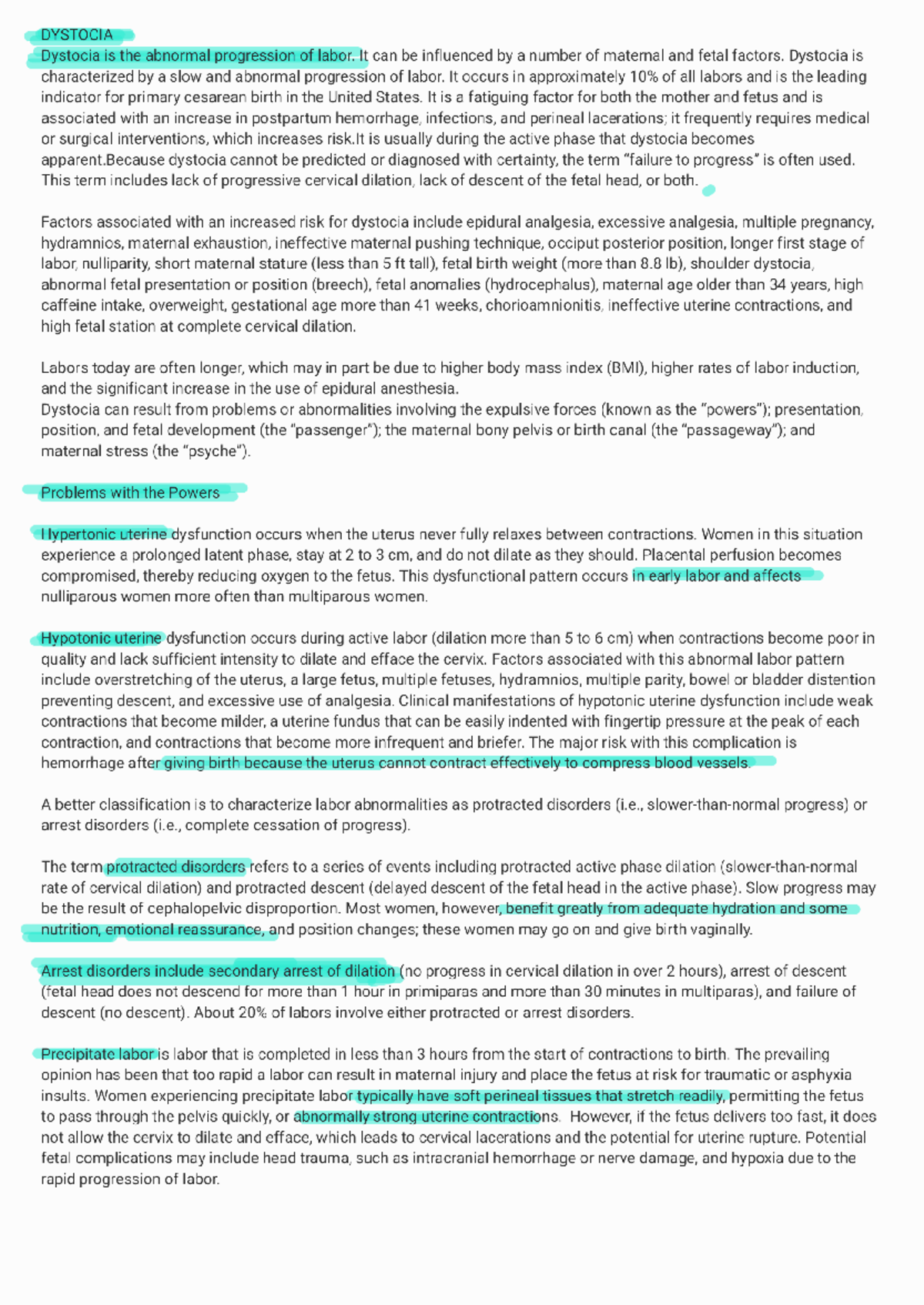 Chapter 21; Nursing management of labor and birth - NR-327 - Studocu