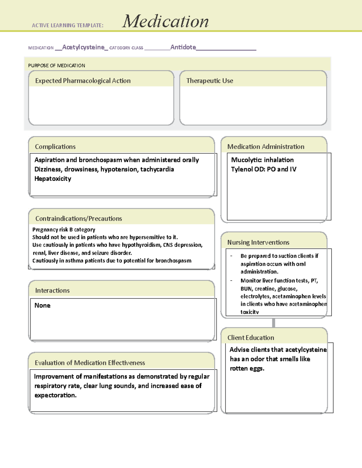 Acetylcysteine Med Template MEDICATION Acetylcysteine CATEGORY CLASS   Thumb 1200 1553 