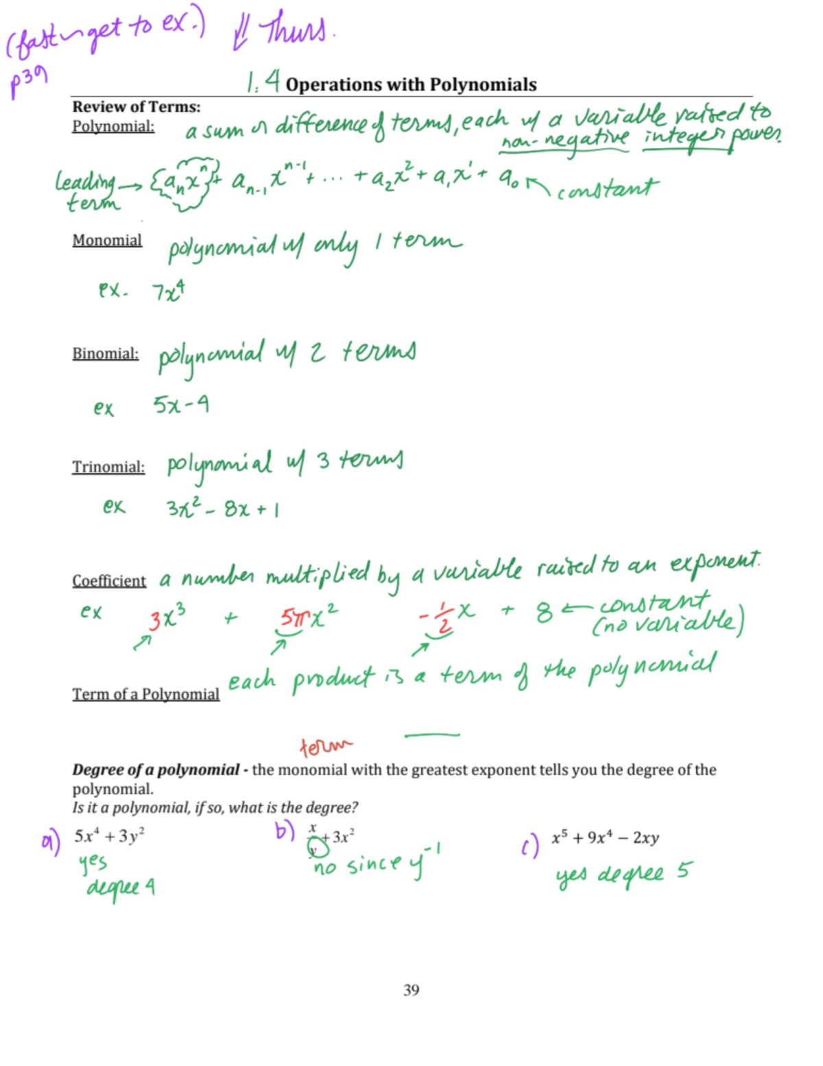 KEY129WBCh1Polynomials p39-45 - MATH 139 - Studocu