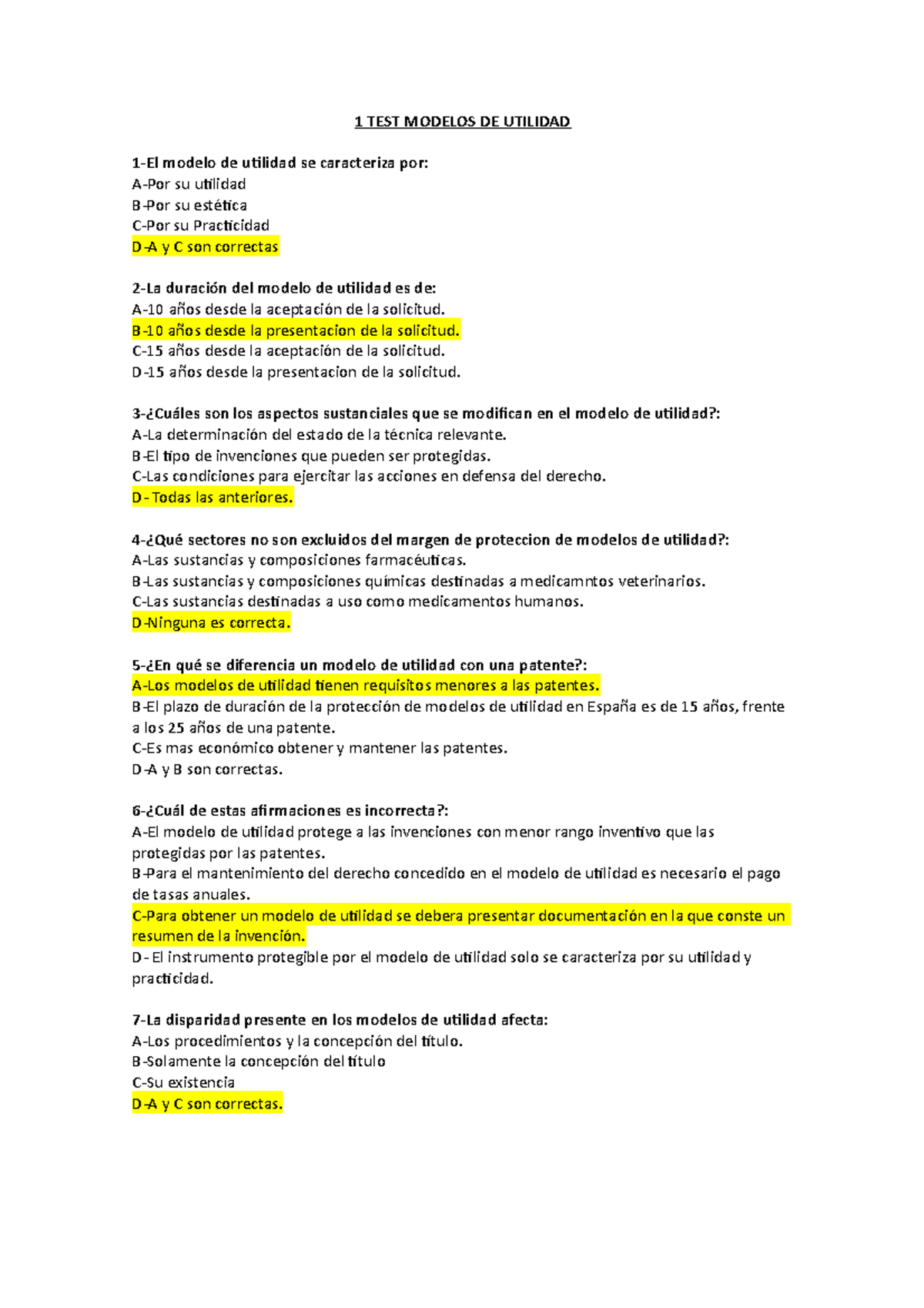 TEST Clases - Test realizados en base a los apuntes - 1 TEST MODELOS DE ...