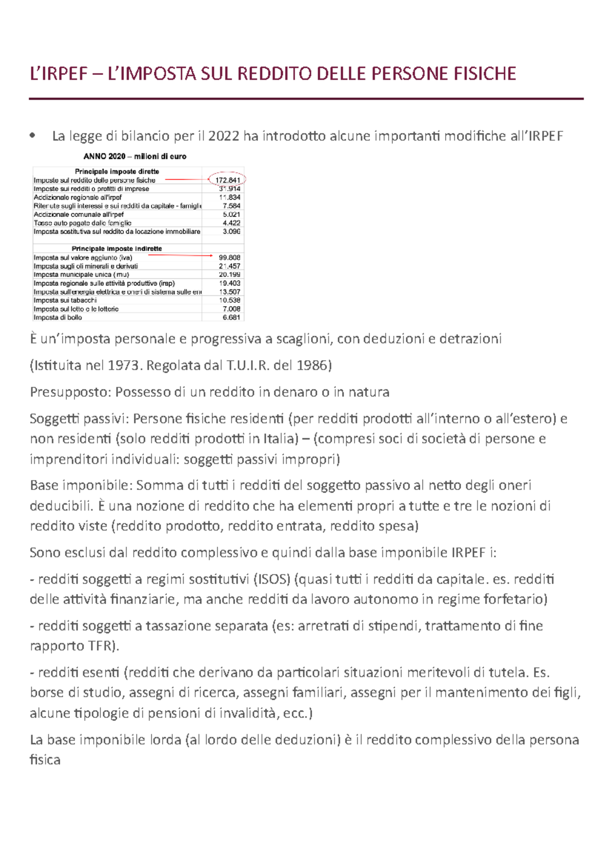 Imposta Sul Reddito Delle Persone Fisiche CAPITOLO 9 IRPEF - L’IRPEF – L’IMPOSTA SUL REDDITO DELLE PERSONE