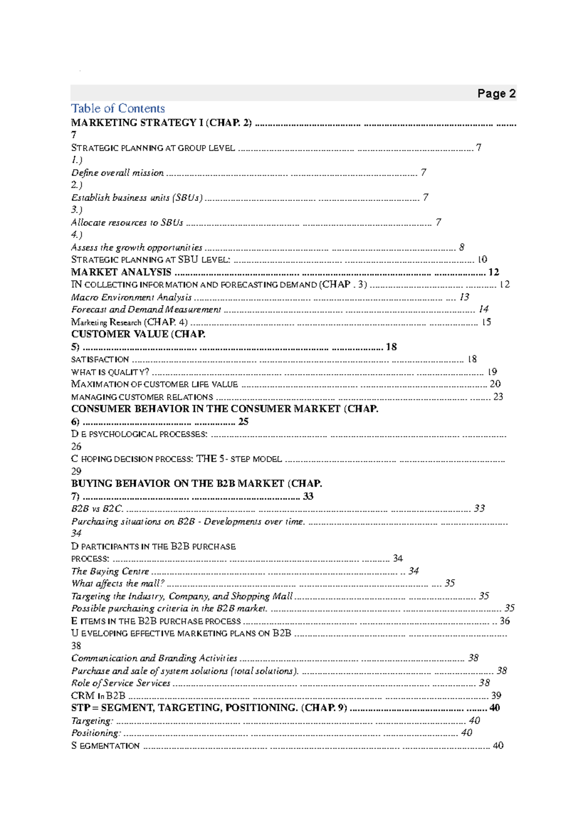 marketing-management-notes-page-2-table-of-contents-marketing