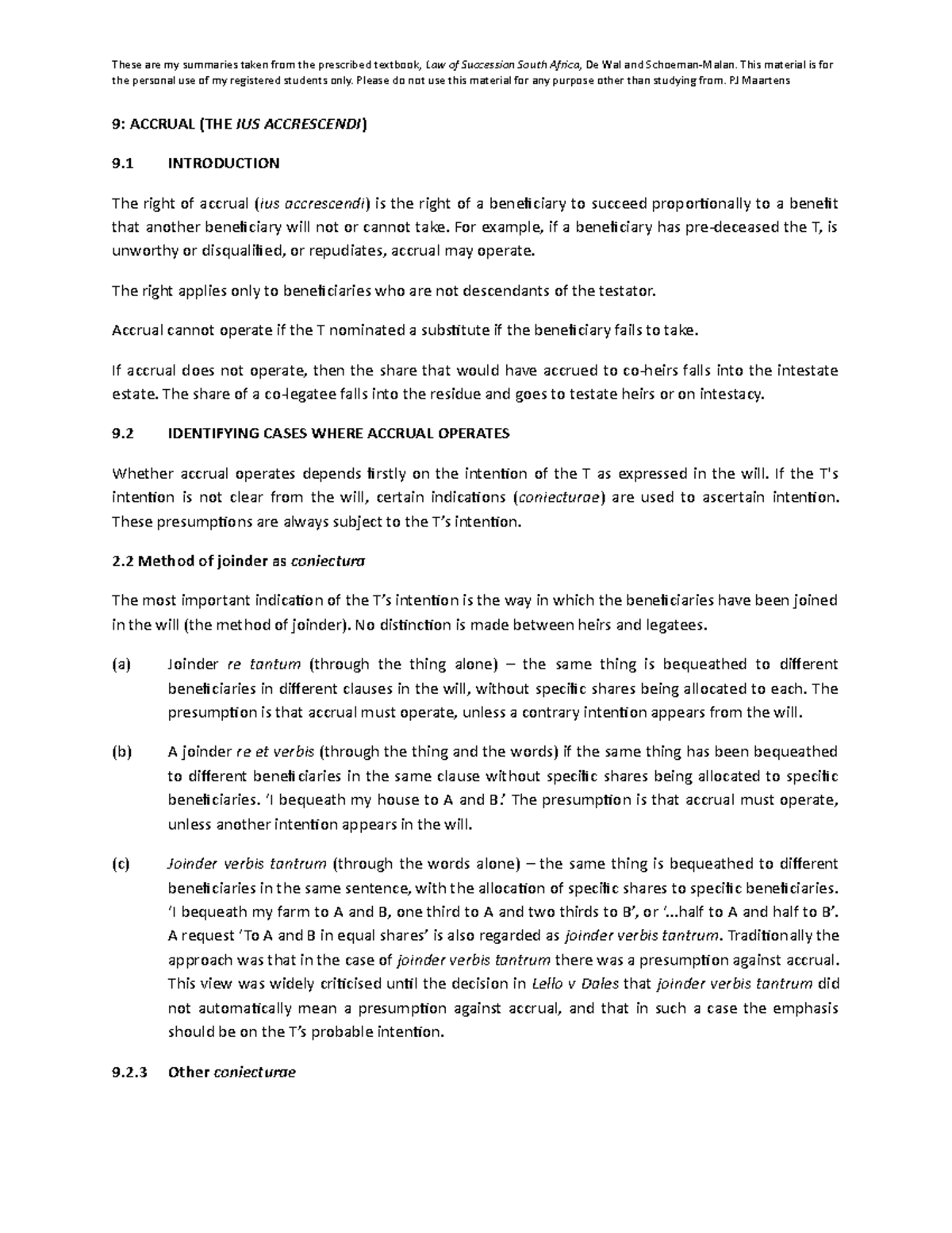 Ch 9 Accrual - Chapter 9 Notes - These are my summaries taken from the ...