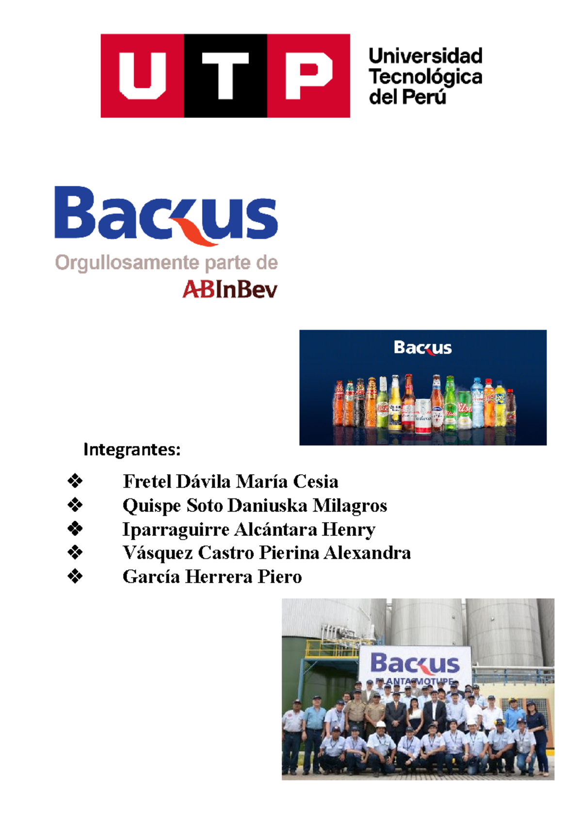 TA1. Cervecerías Peruanas Backus(Grupal) - Integrantes: Fretel Dávila ...