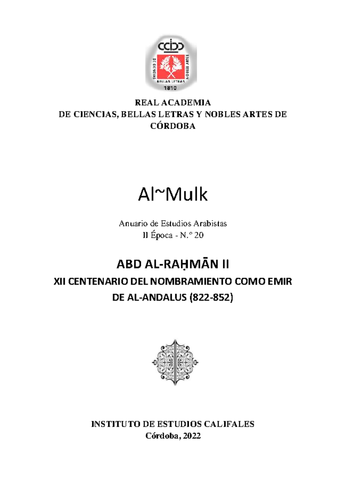 La ampliacion de Abd al Raman II en la - ####### REAL ACADEMIA ...