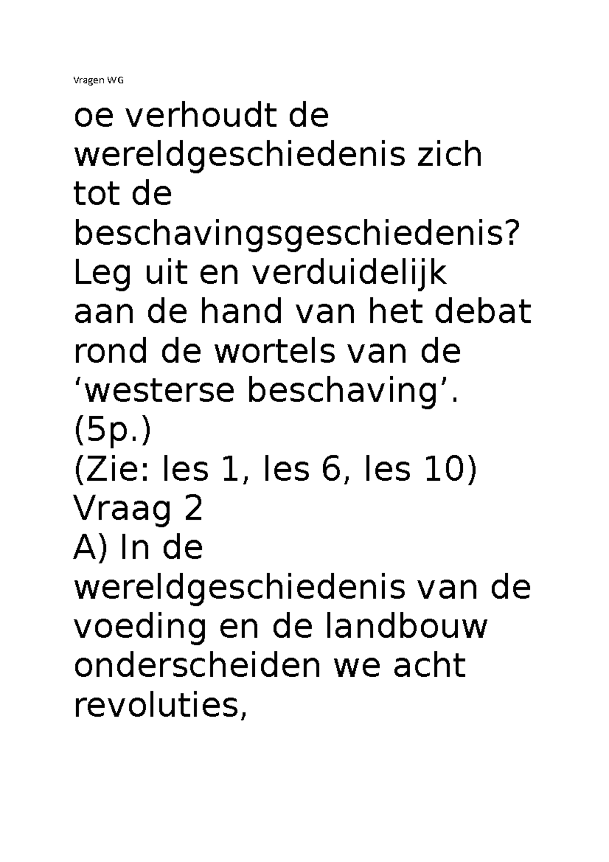 Examenvragen Wereldgeschiedenis. Mijn Antwoord Op De Examenvragen ...