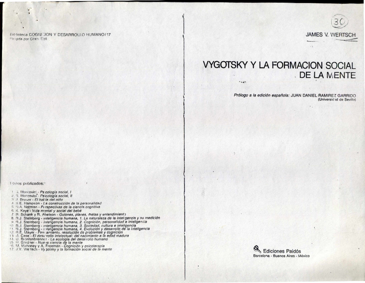 Vygotsky y la formacion social de la mente Capitulo 3 - James V ...