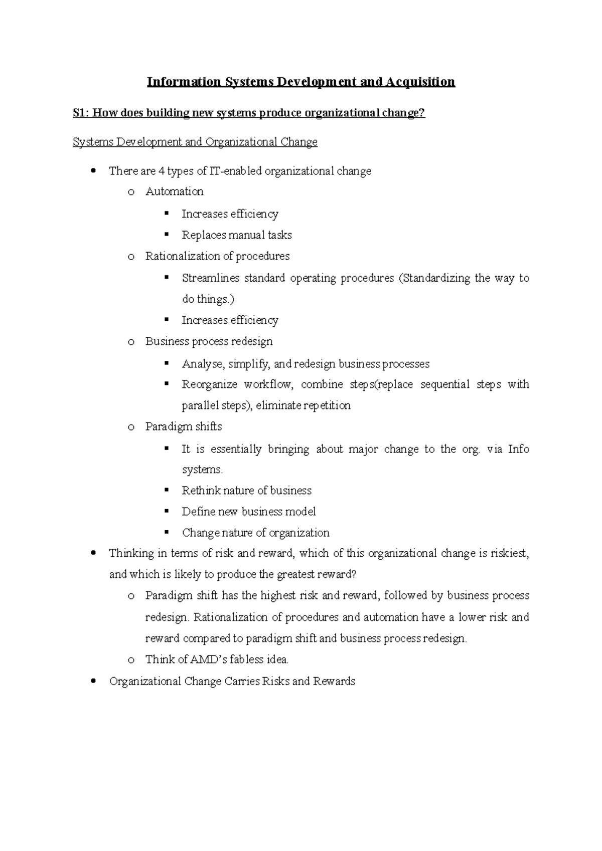Week 12 - Information Systems Development and Acquisition - Information ...