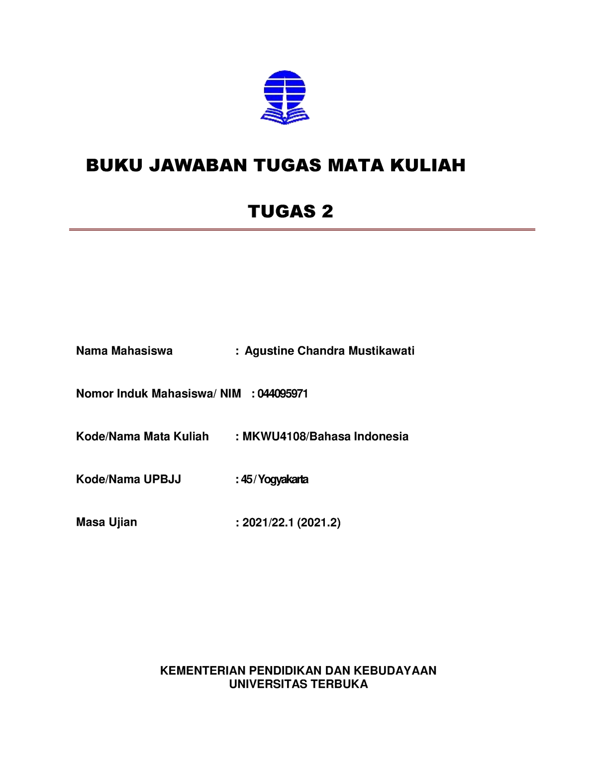 BJT 2 B - Bahasa Indonesia - BUKU JAWABAN TUGAS MATA KULIAH TUGAS 2 ...