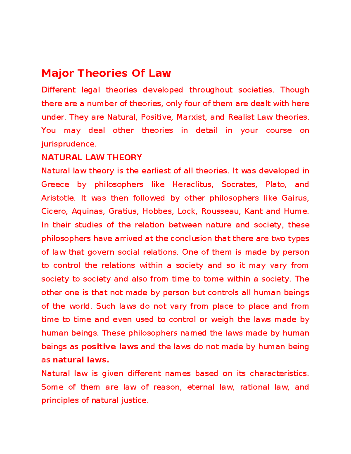 Major Theories Of Law - Major Theories Of Law Different legal theories ...