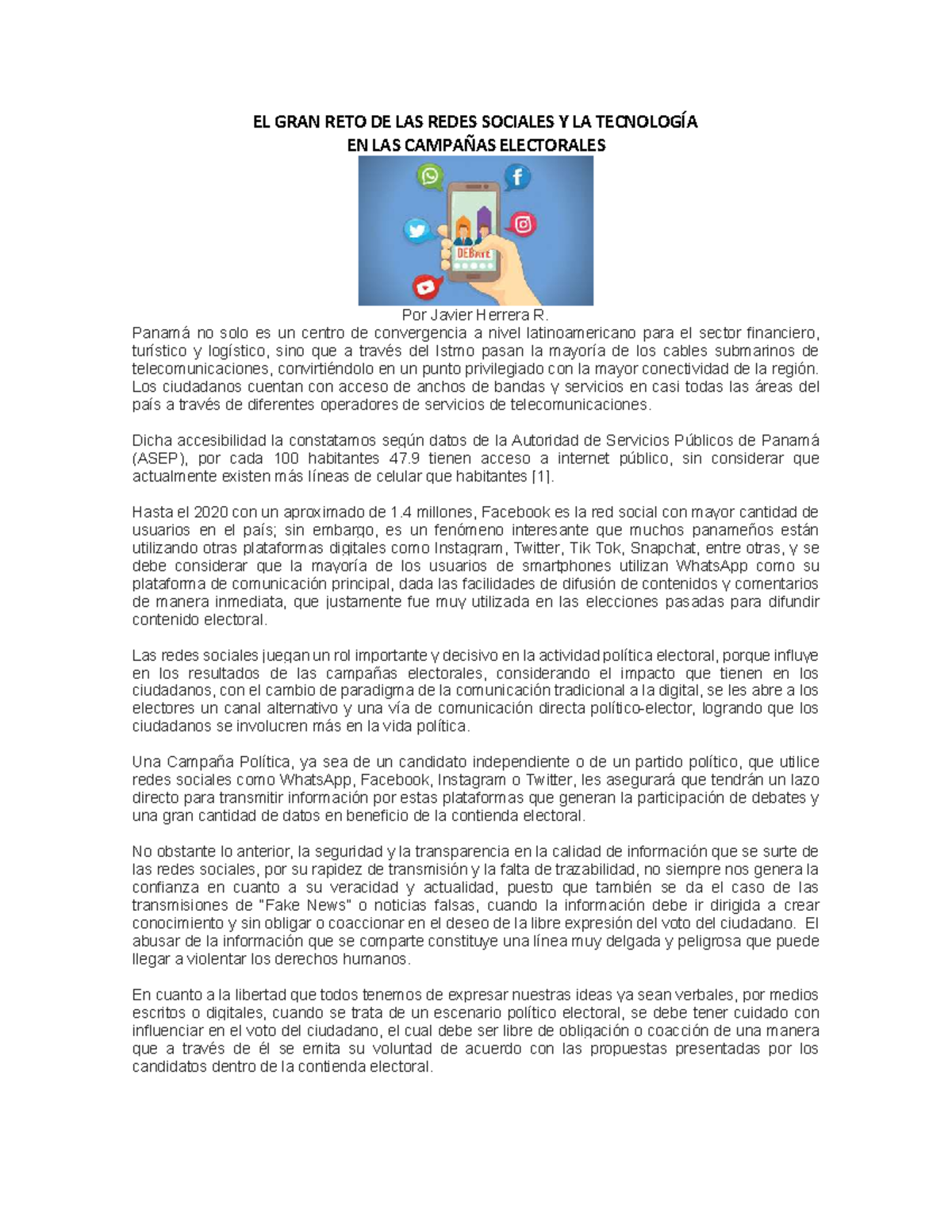 EL GRAN RETO DE LAS Redes Sociales Y LA TecnologíA EN LAS CampañAS ...