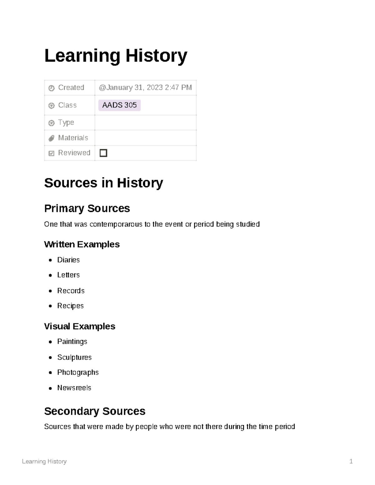 Learning History - Studocu