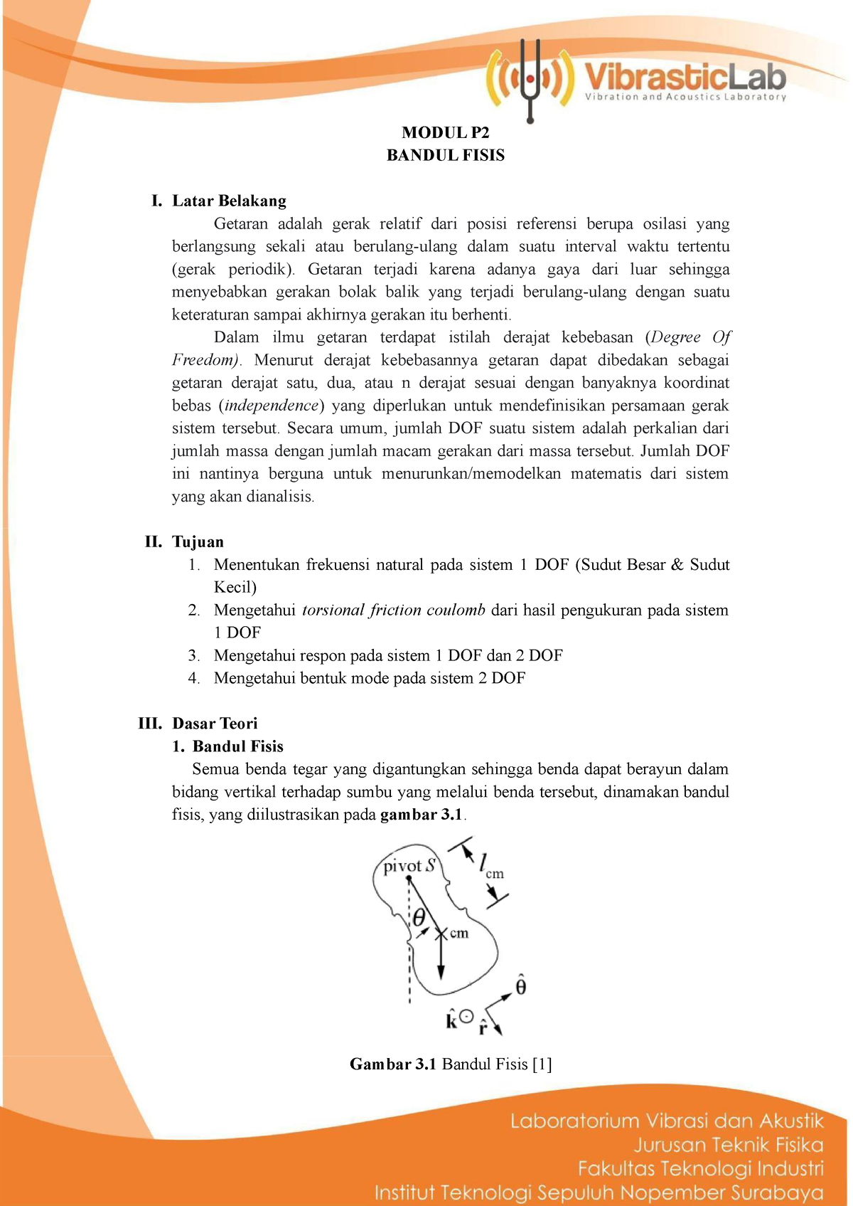 Modul P2 Getaran 2022 - Vibration - MODUL P BANDUL FISIS I. Latar ...