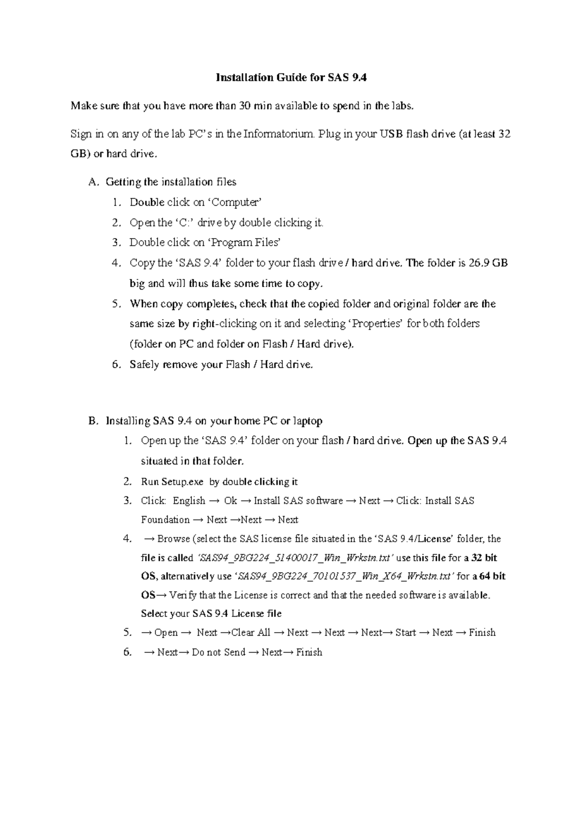 PC SAS installation - How to install SAS - Installation Guide for SAS 9 ...
