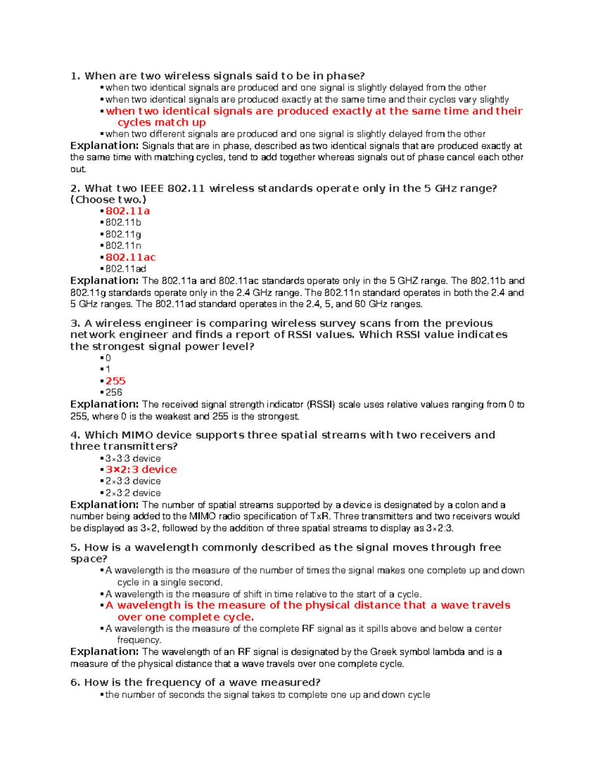 Chapter 17 Quiz – Wireless Signals And Modulation (Answers) CCNPv 8 ...