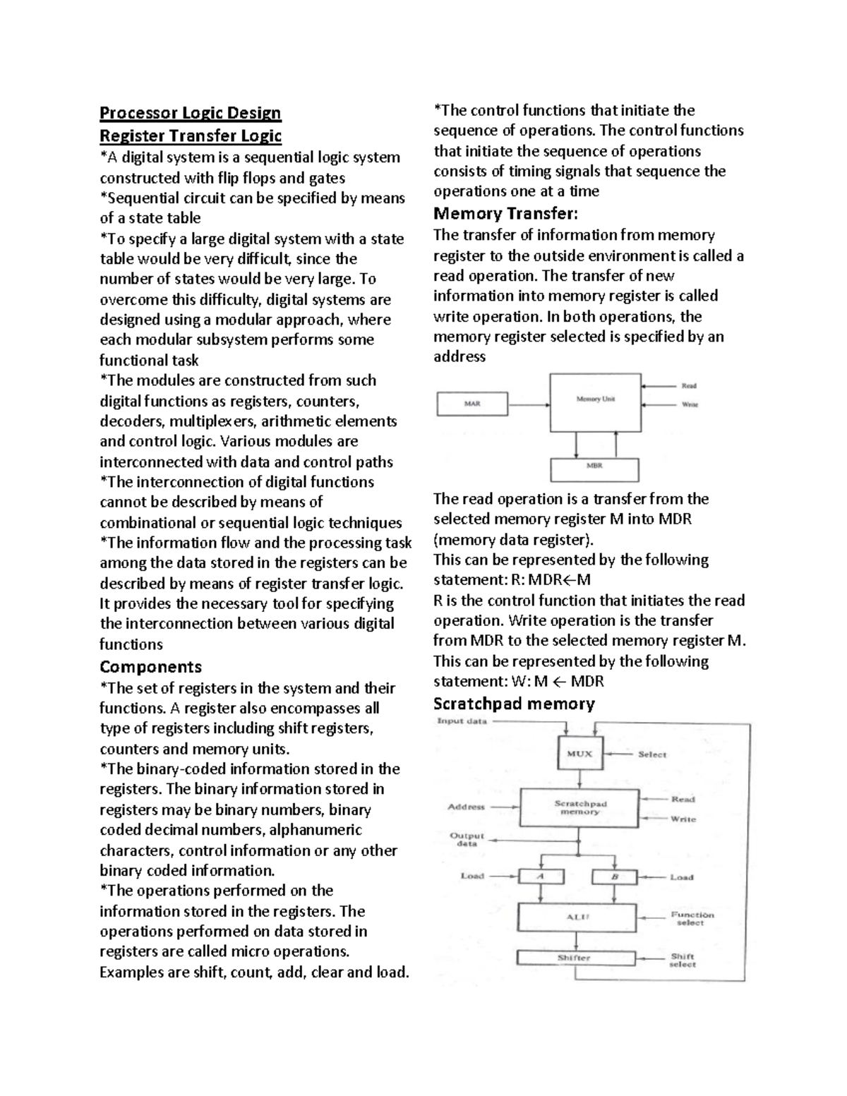 Computer Organization and Architecture Module 5 Short Note - Processor ...