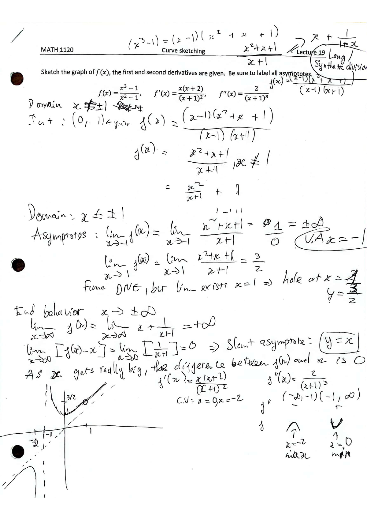 CALC 1 Practice Sheet Curve Sketching - MATH 1120 - Studocu