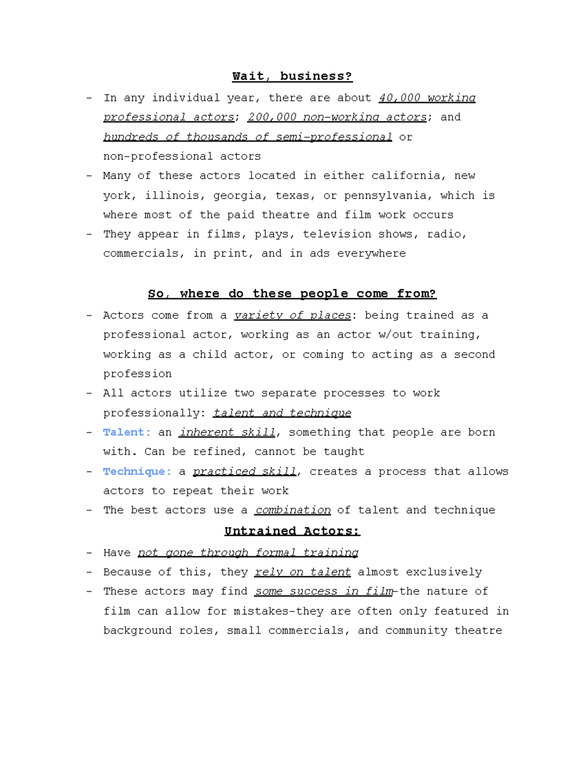 Acting Slideshow Part 2 Wait Business In Any Individual Year There
