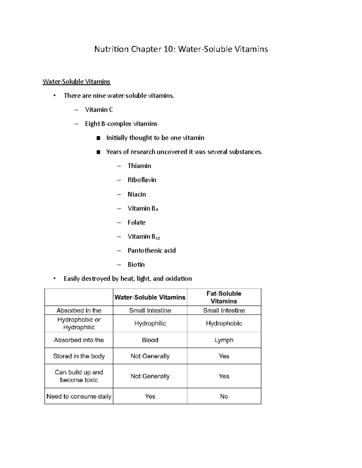 Nutrition Chapter 10 - All About The Water-Soluble Vitamins. The Daily ...