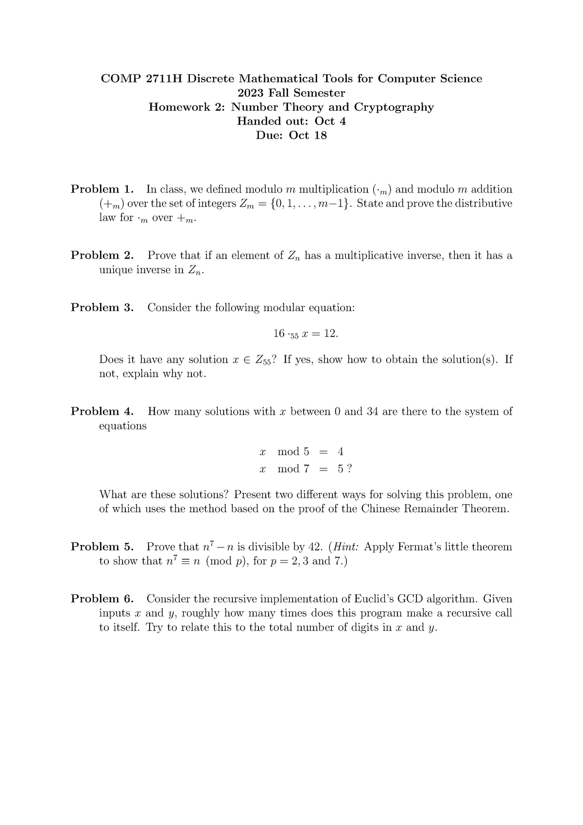 HW2 - hw2 - COMP 2711H Discrete Mathematical Tools for Computer Science