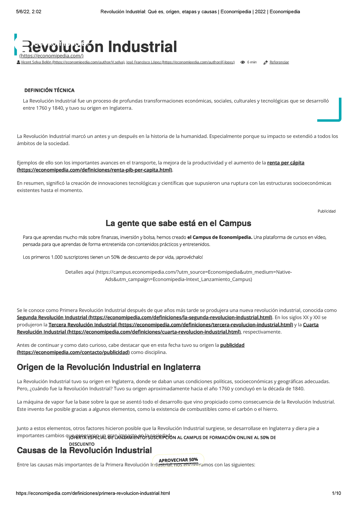 Revolución Industrial Qué Es, Origen, Etapas Y Causas Economipedia 2022 ...