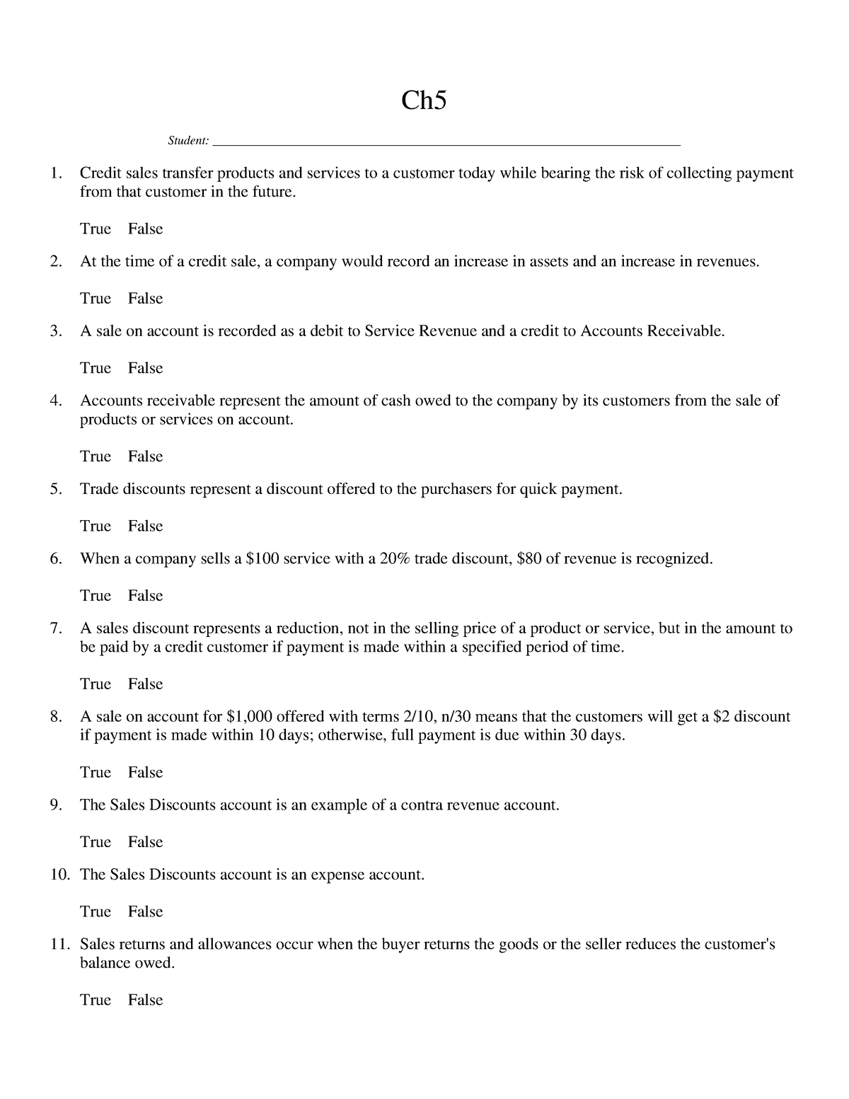 Ch5 - Chapter 5 Financial Accounting - Ch _Student: - Studocu