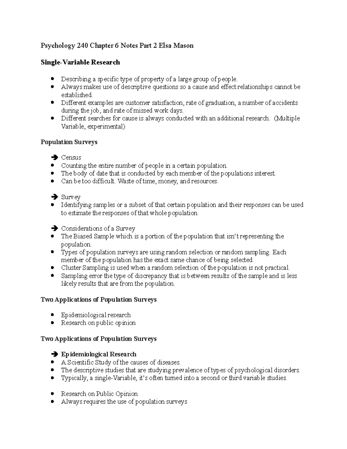 Psychology 240 Chapter 6 Notes Part 2 Elsa Mason - Psychology 240 ...