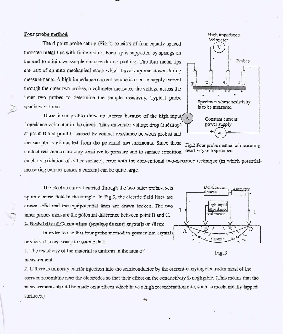 4-probe - Semiconductor Physics - Studocu