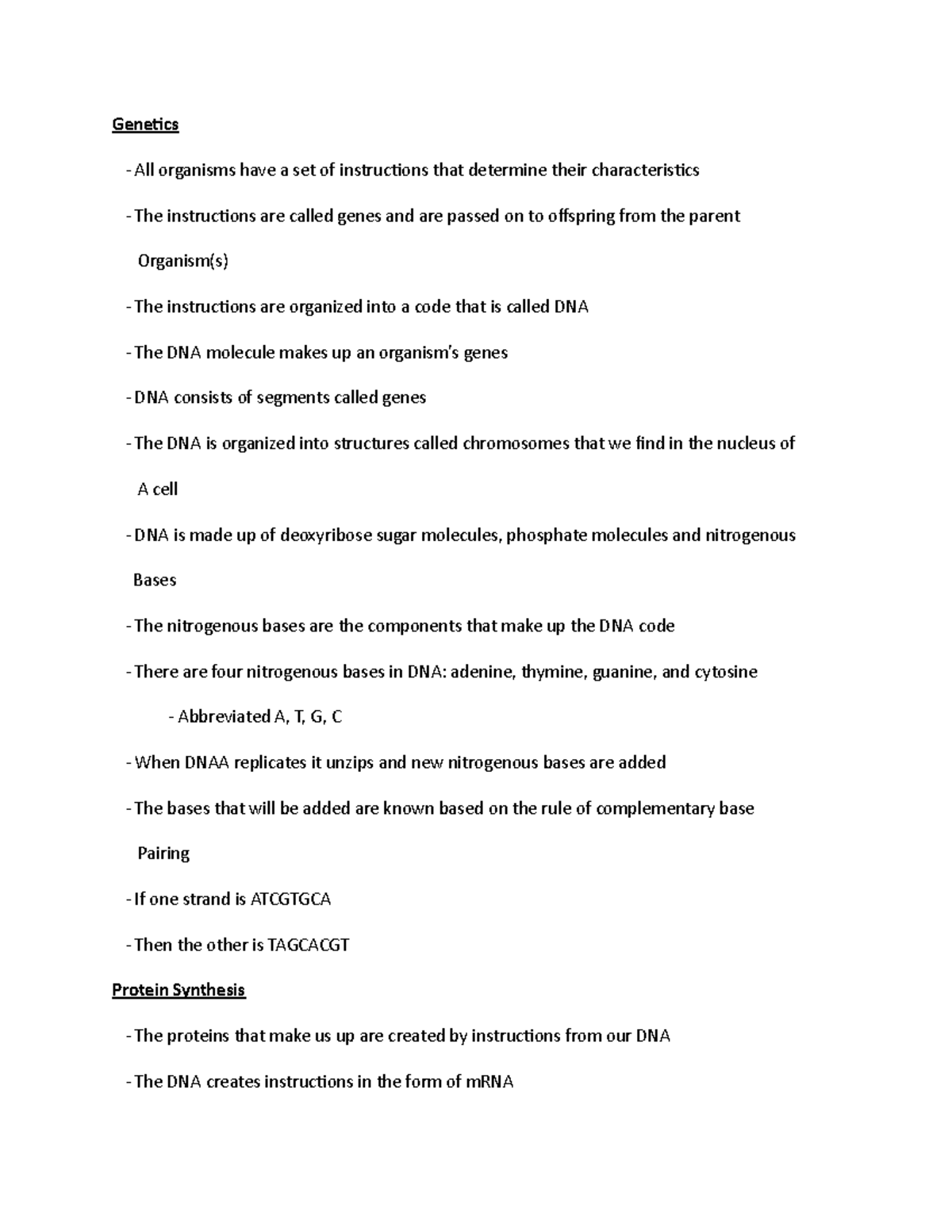 and Evolution All organisms have a set of