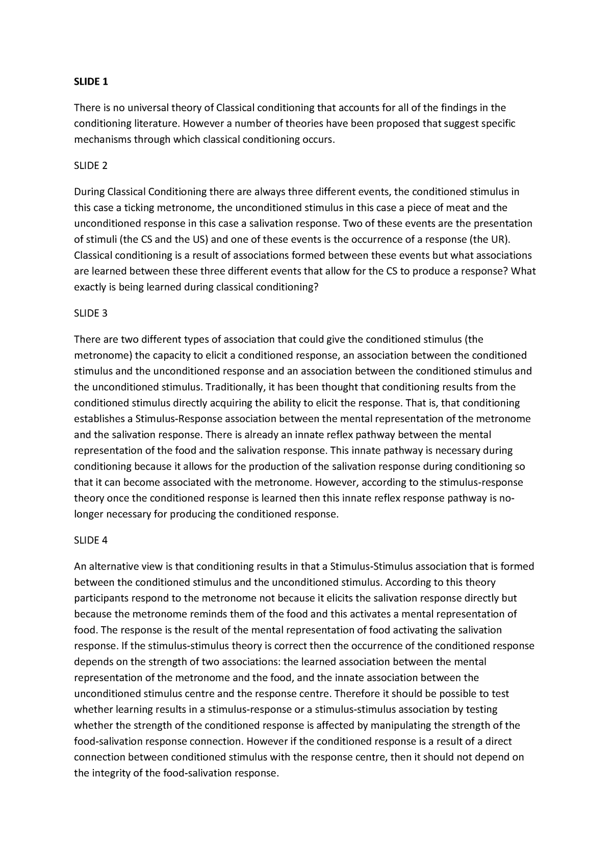 W4, W5, W6 lecture notes and summary - SLIDE 1 There is no universal ...