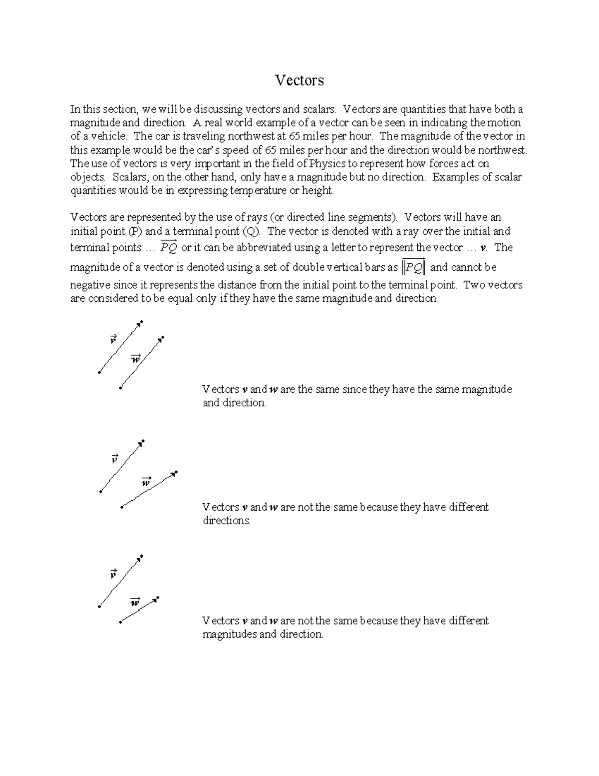 Math2412-vectors - Ugh. Nothing to add. - Vectors In this section, we ...