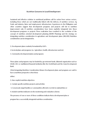 Mobilization and Organization for Local Nutrition Planning ...
