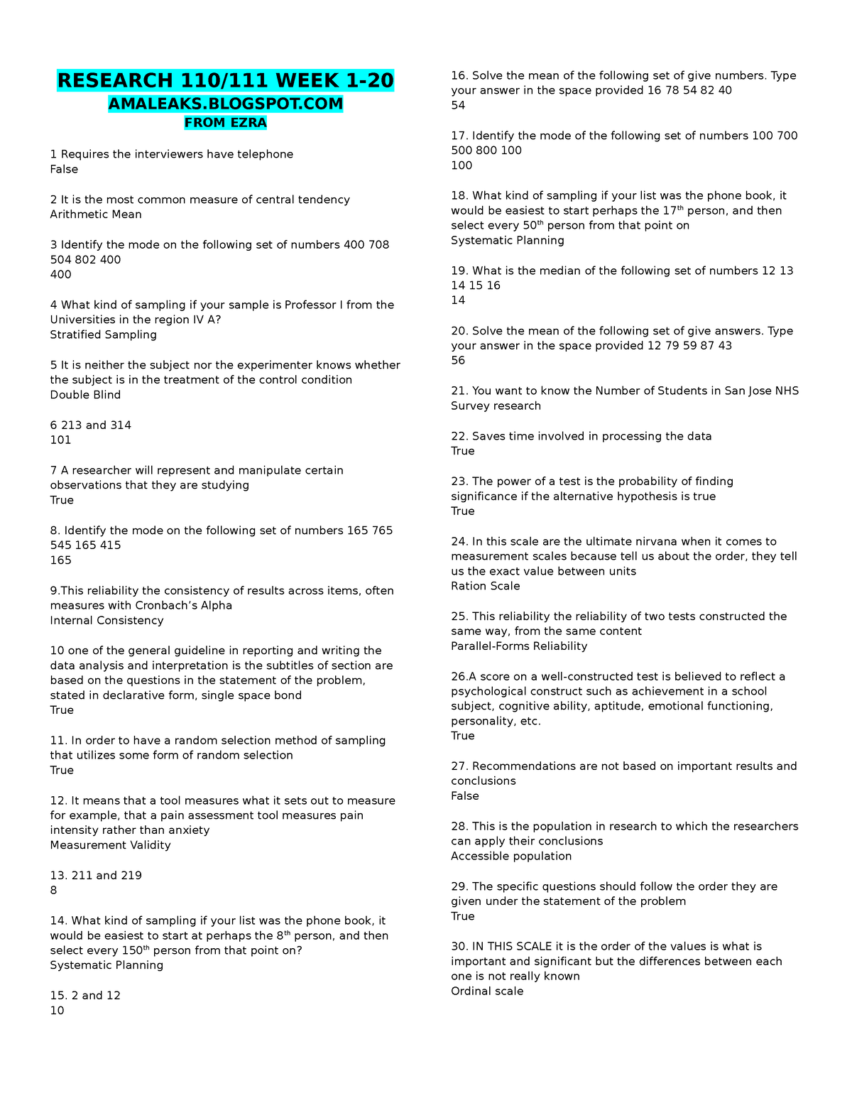 RSCH111-110 WEEK1-20 - RESEARCH 110/111 WEEK 1- AMALEAKS.BLOGSPOT FROM ...