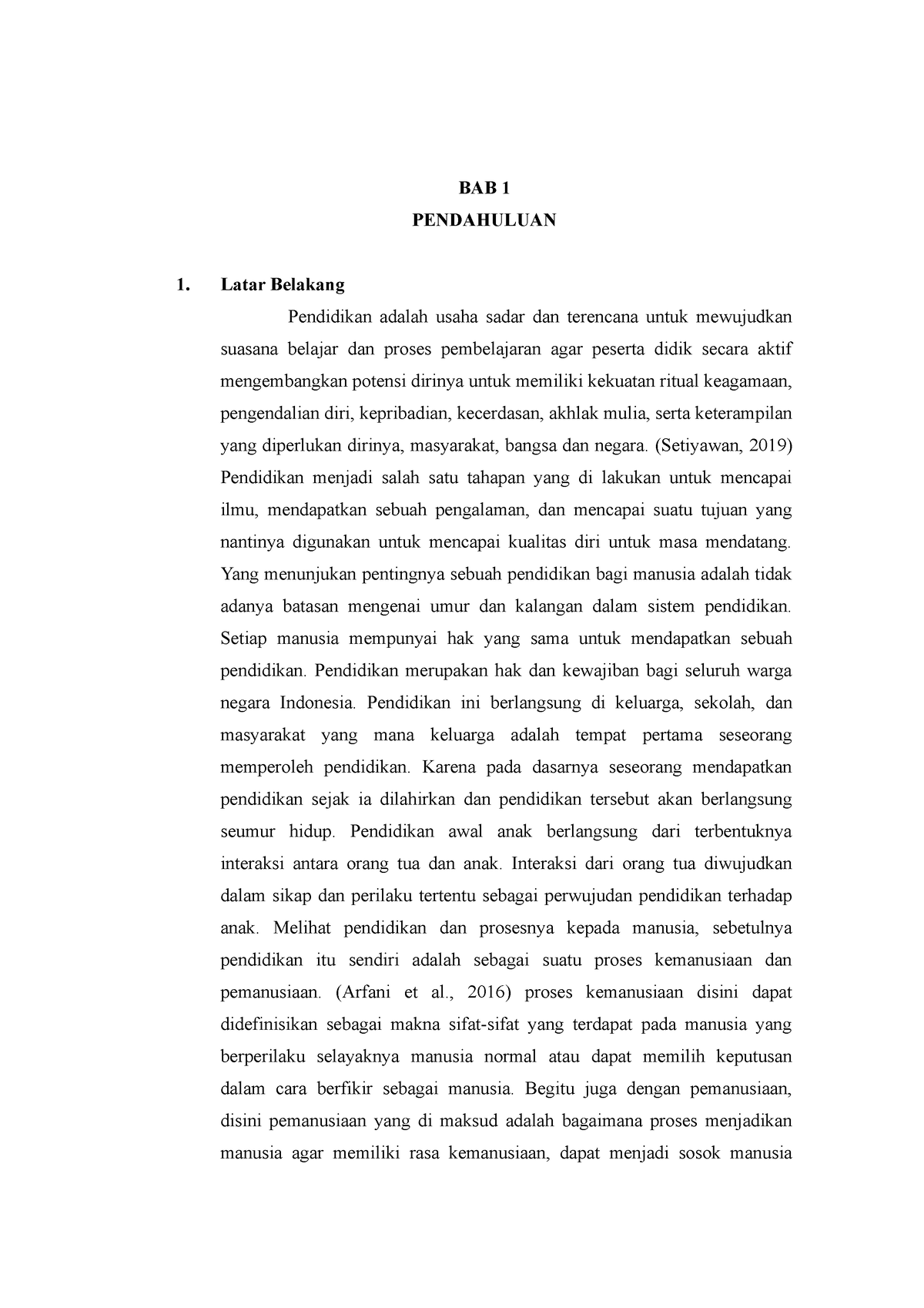 BAB 1 - BAB 1 - BAB 1 PENDAHULUAN Latar Belakang Pendidikan Adalah ...