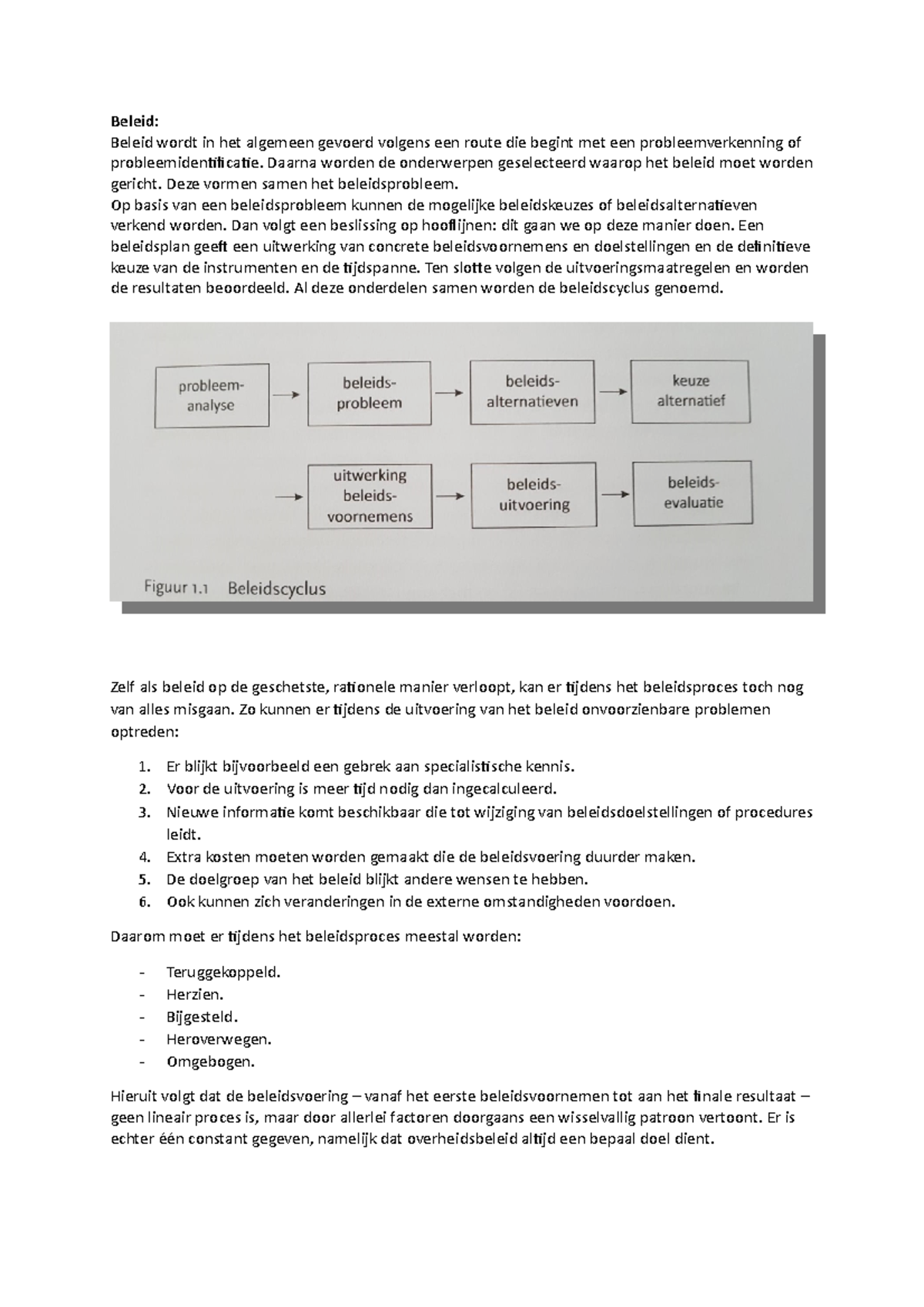 Beleidsintrumenten - Samenvatting - Beleid: Beleid Wordt In Het ...