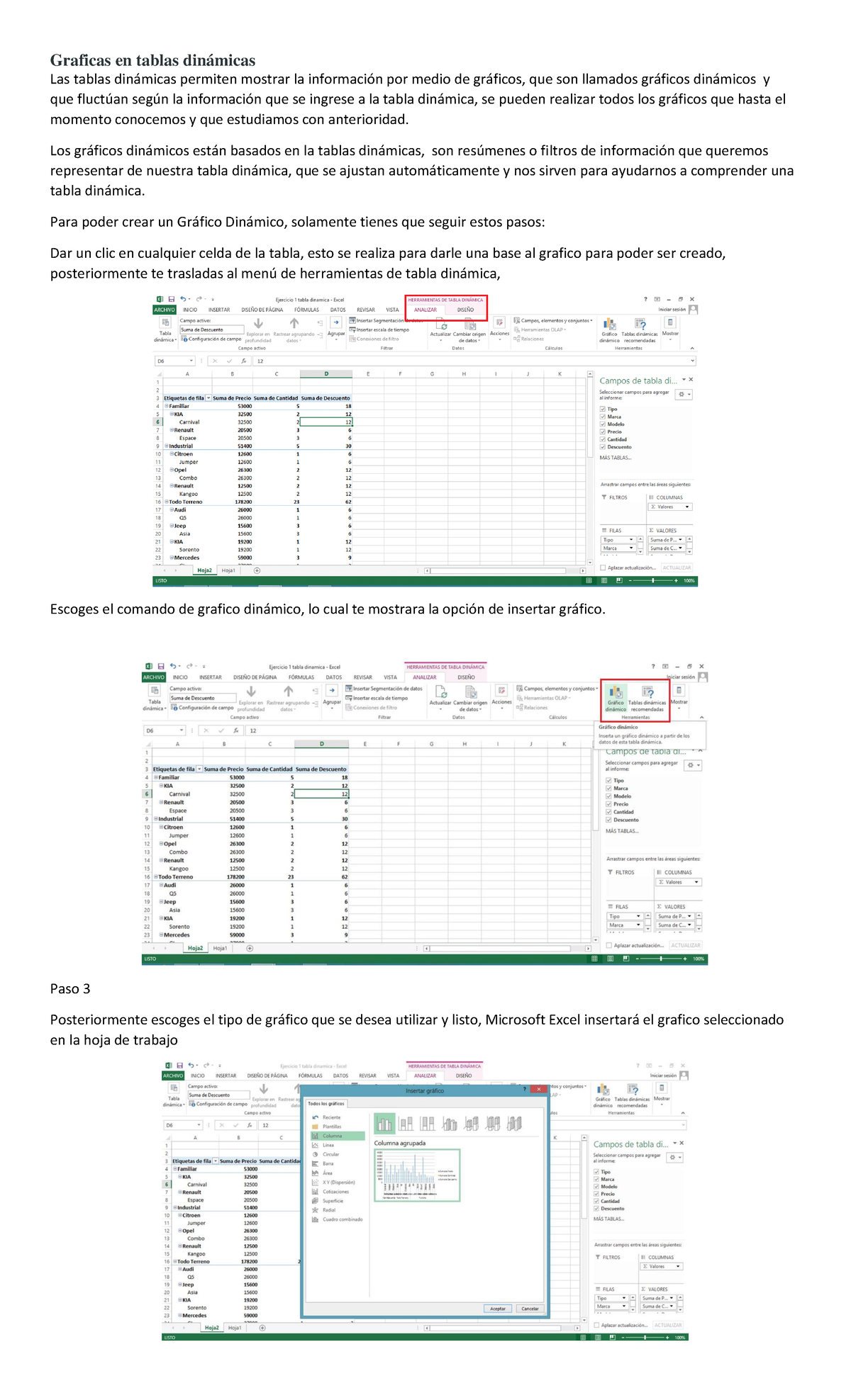 Lección 3 Modulo 3 Graficas en tablas dinámicas Graficas en tablas
