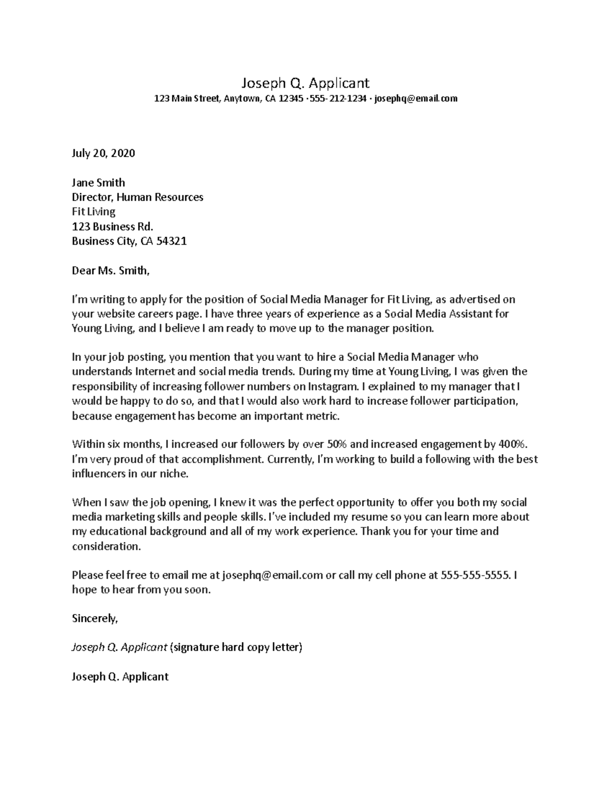 The Balance CoverLetter2060208 2020 CAS 100 CSUN Studocu