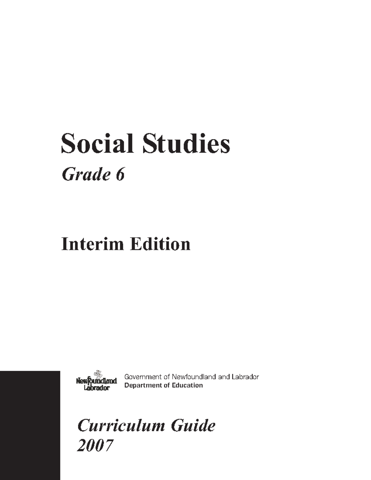 K12 curriculum guides socialstudies socstudies gr6 Social Studies Grade 6 Curriculum Guide