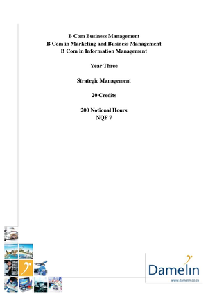 Exam 1 Business management 3A - MODULE NAME: MODULE CODE: BUSINESS ...