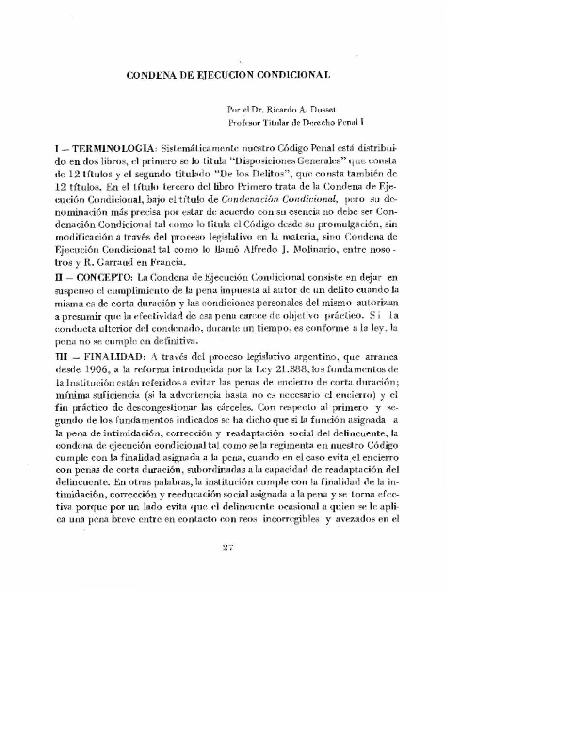 Condena DE Ejecucion Condicional - Derecho Penal - Studocu