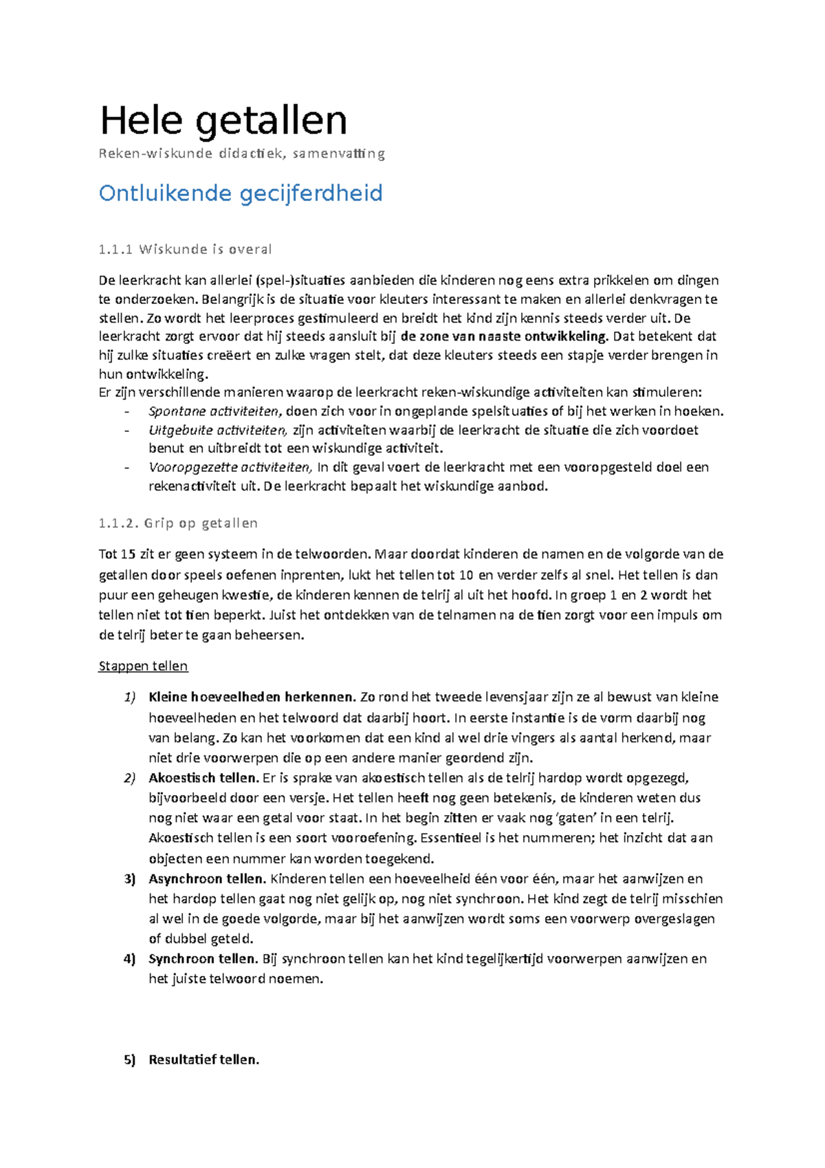 Meten En Meetkunde Samenvatting Hele Getallen - Hele Getallen Reken ...