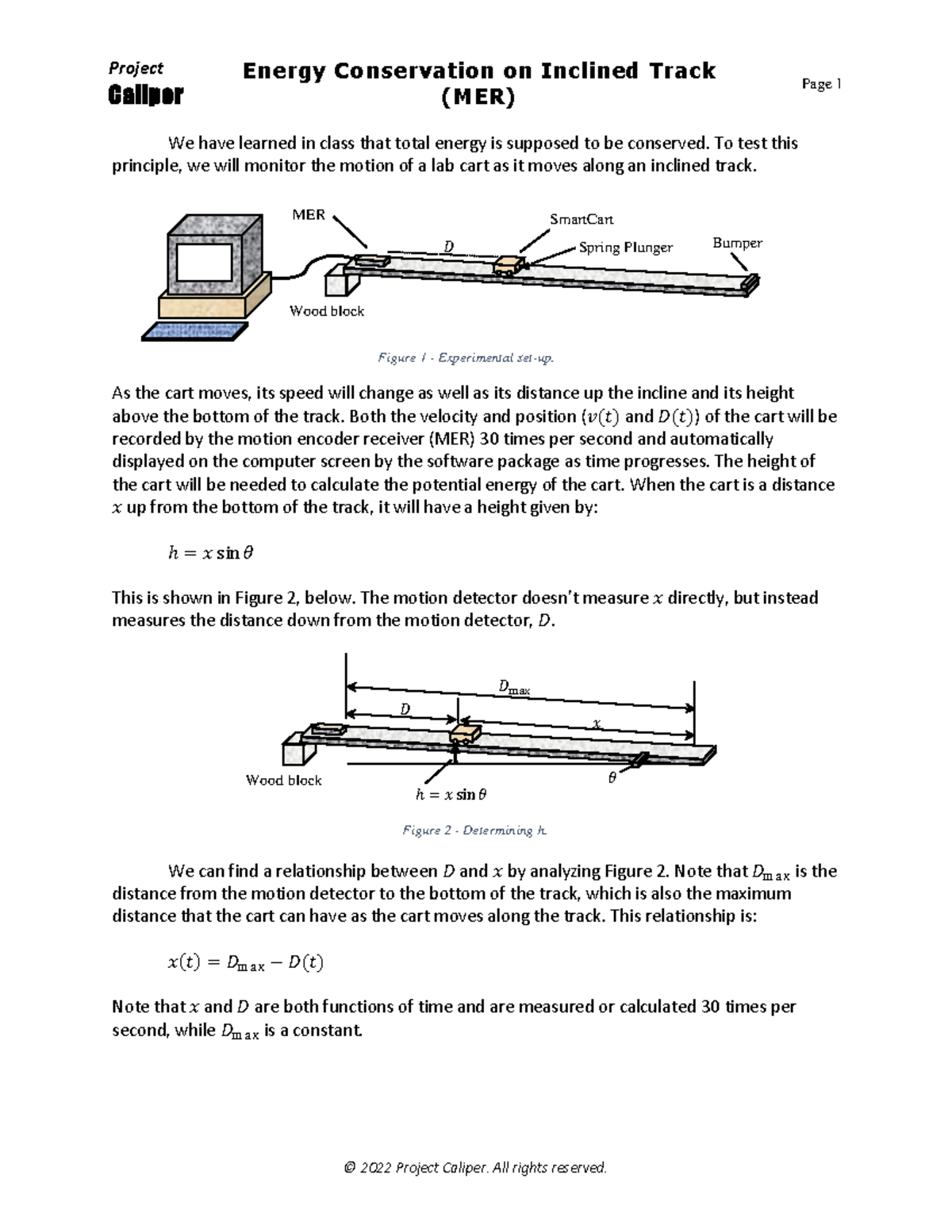 L6 Energy Conservation on Inclined Track (MER) Caliper Energy
