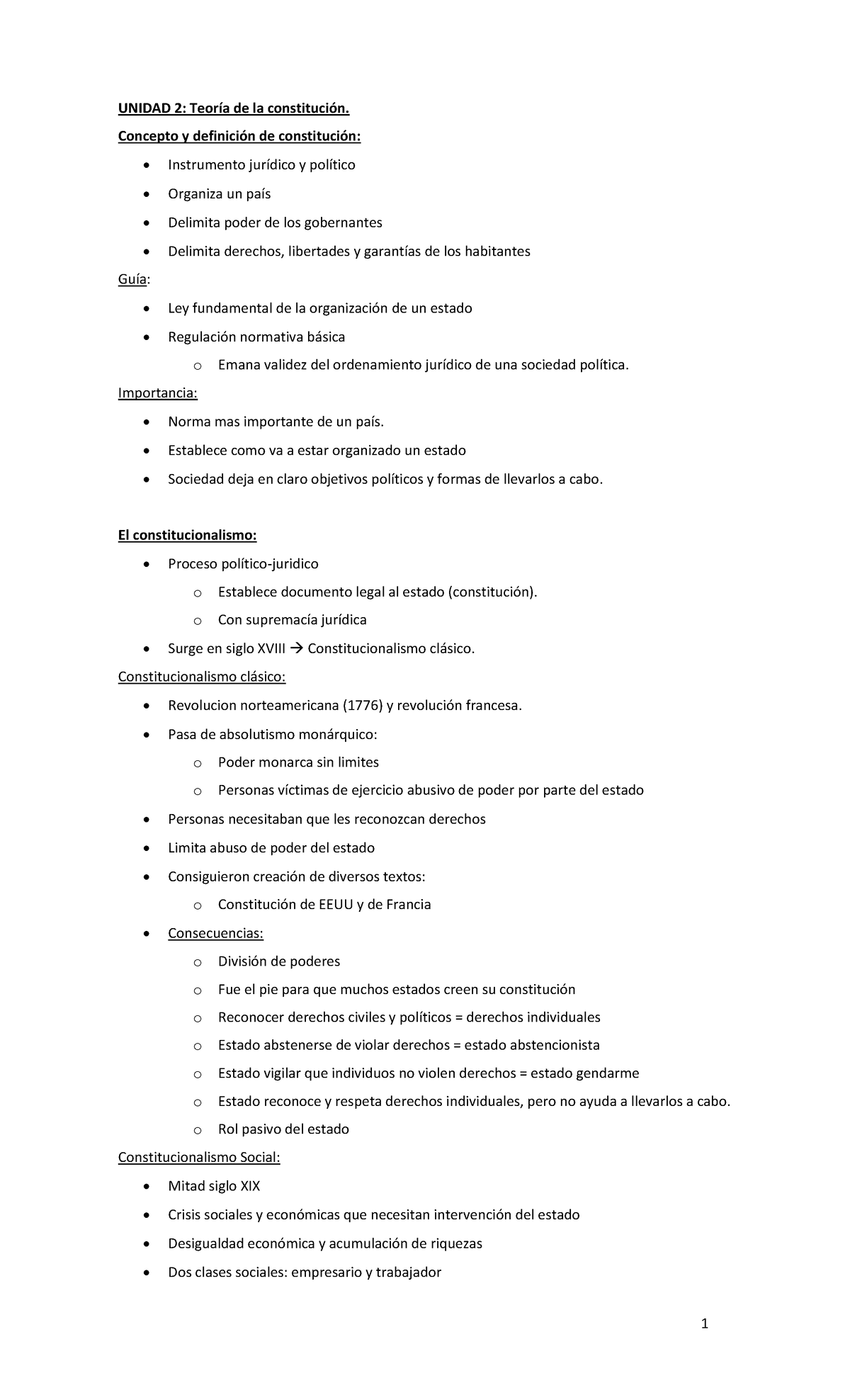 Resumen constitucional 1 parte - UNIDAD 2: TeorÌa de la constituciÛn ...