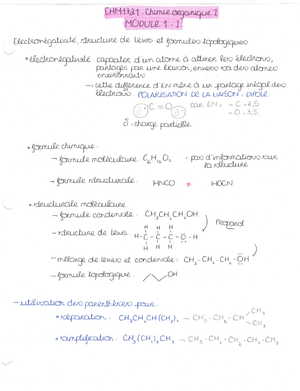 Module 1-21 - chimie organique - CHM1721 - uOttawa - Studocu