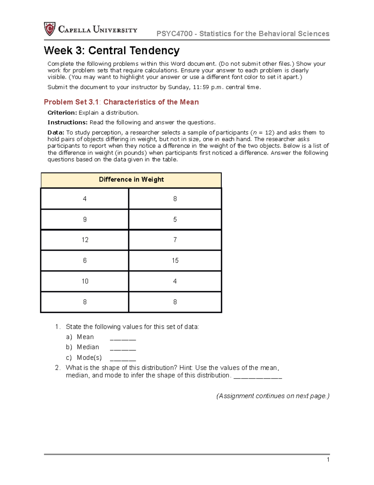 Week 3 - Stats review - PSYC4700 - Statistics for the Behavioral ...