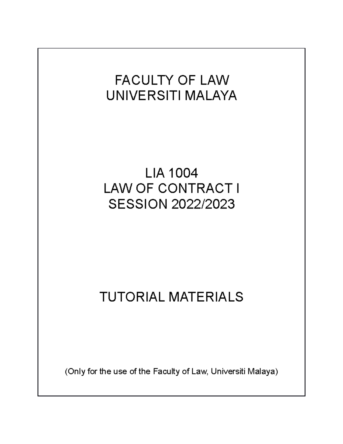 lia1004-tutorial-questions-faculty-of-law-universiti-malaya-lia
