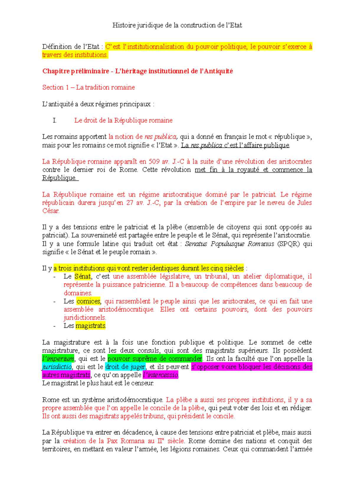 HJCE Fiche De Cours Hst - Définition De L’Etat : C’est L ...