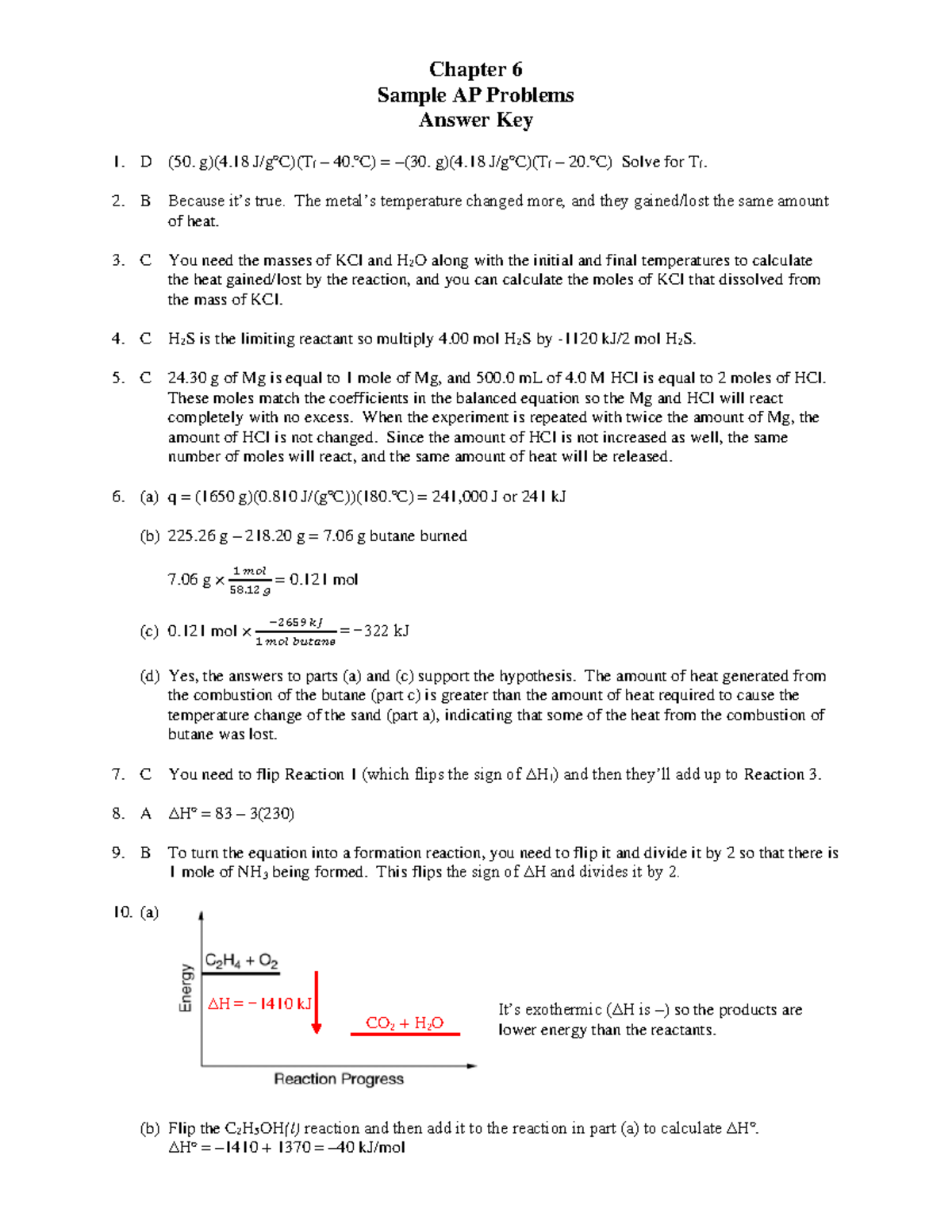 Answers to Ch 6 Sample AP Problems - Chapter 6 Sample AP Problems ...